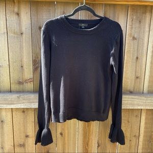 j crew • black ruffle sleeve sweater